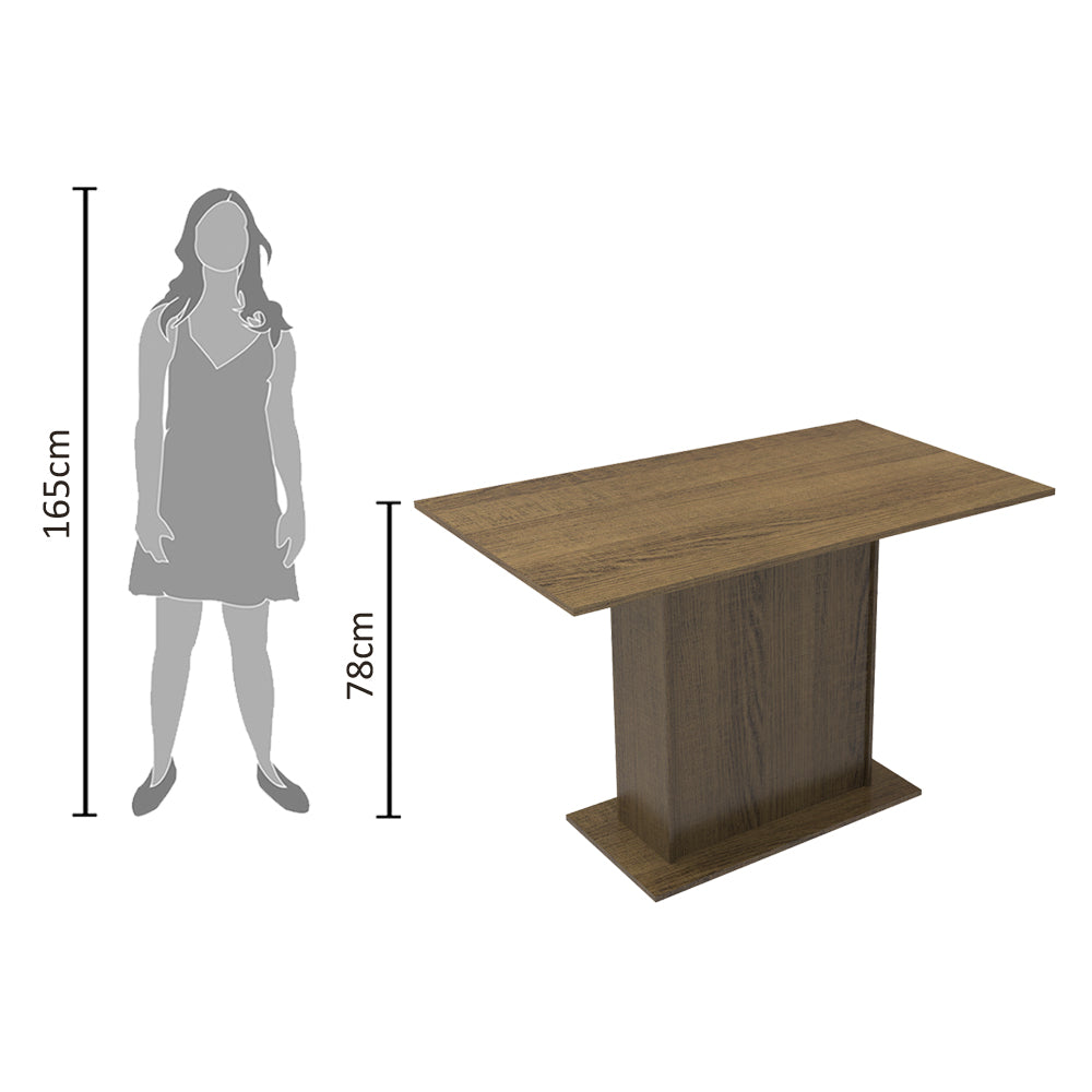 Mesa de Comedor Rectangular 4 Puestos de Madera Marrón Madesa