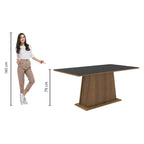 Mesa de Comedor Rectangular 6 Puestos de Madera Marrón/Negro Madesa