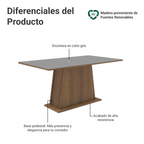 Mesa de Comedor Rectangular 6 Puestos de Madera Marrón/Gris Madesa