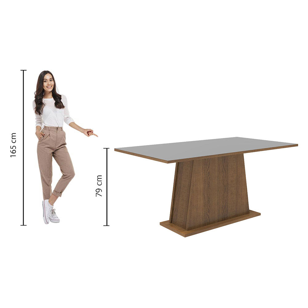 Mesa de Comedor Rectangular 6 Puestos de Madera Marrón/Gris Madesa