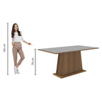 Mesa de Comedor Rectangular 6 Puestos de Madera Marrón/Gris Madesa