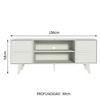 Centro de Entretenimiento Mesa para TV Copenhaguen 136 cm Hasta 55 Pulgadas Blanco Madesa
