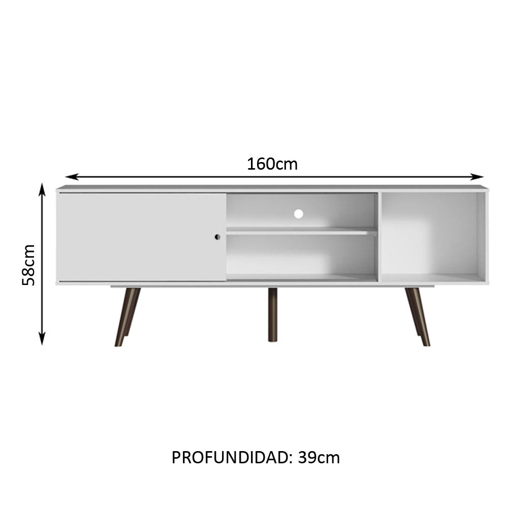 Centro de Entretenimiento Mesa para TV Cairo Hasta 65 Pulgadas - Blanco