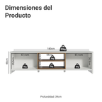 Centro de Entretenimiento Mesa para TV Metz Hasta 75 Pulgadas Blanco