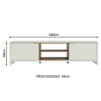 Centro de Entretenimiento Mesa para TV Linz Hasta 80 Pulgadas Blanco/Marrón