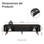 Centro de Entretenimiento Mesa para TV Doha Hasta 80 Pulgadas Negro