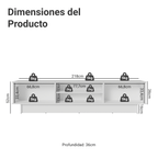 Centro de Entretenimiento Mesa para TV Glamy Hasta 80 Plgdas