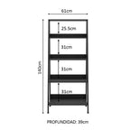 Mueble Estante Librero 61 cm con 4 Niveles Negro Madesa