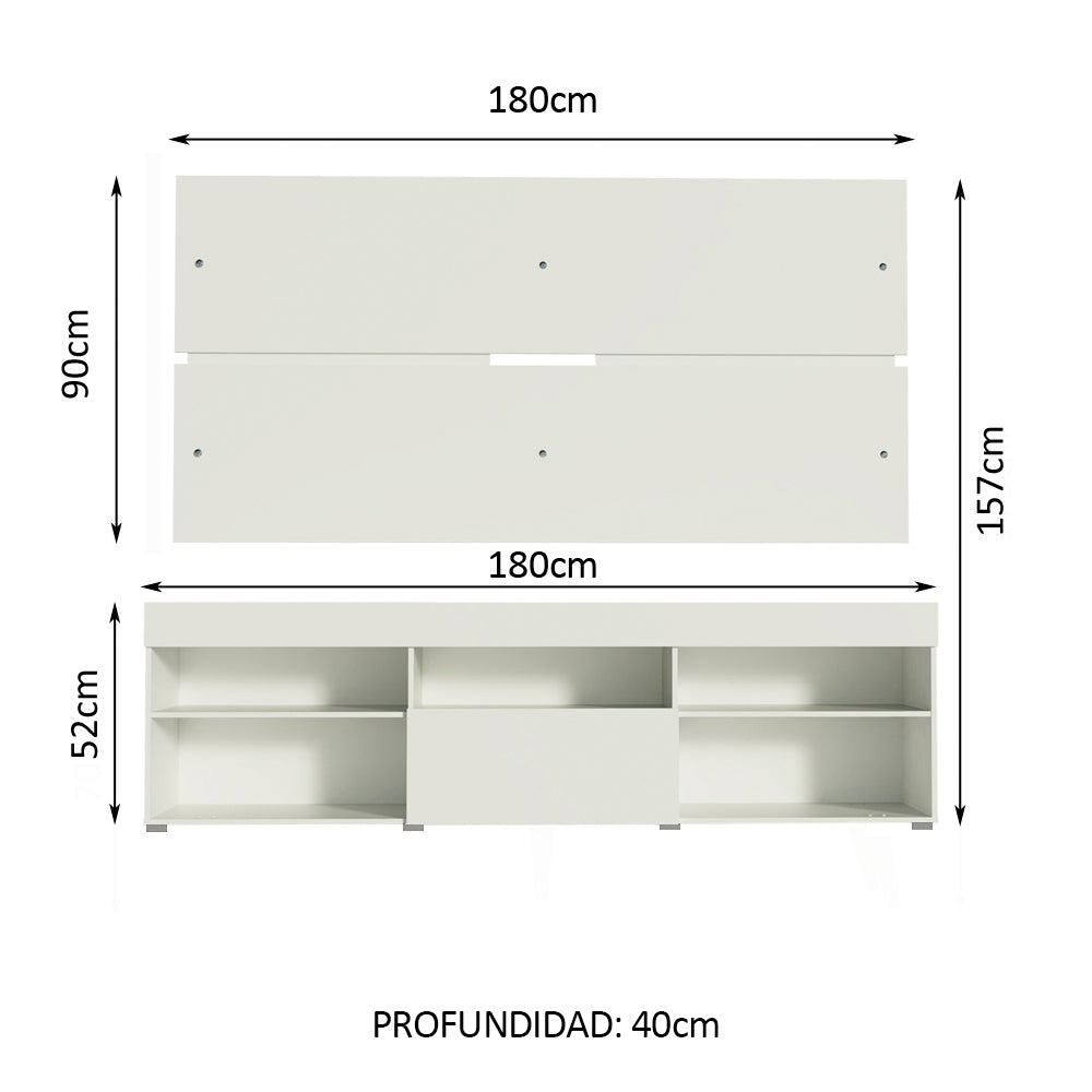 Centro de Entretenimiento para TV Miami Mesa y Panel Hasta 65 Pulgadas
