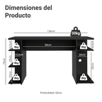 Escritorio Gamer Moderno para PC y Consola Negro