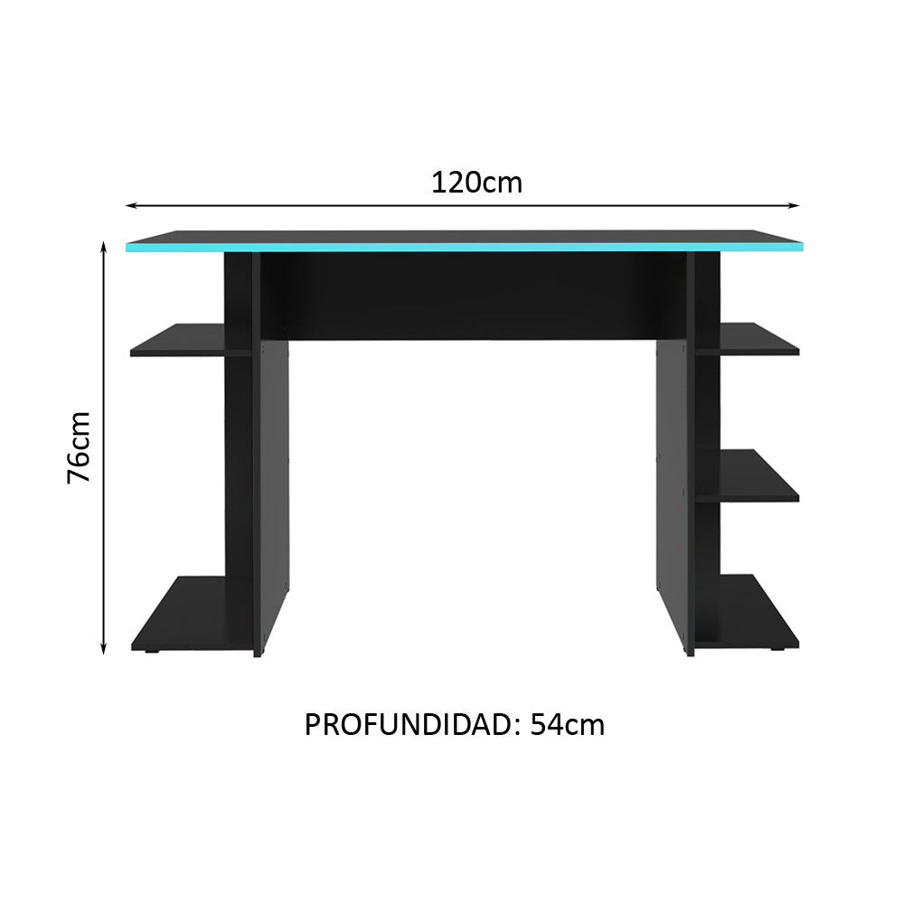 Escritorio Gamer Moderno para PC y Consola 9424 Negro/Azul