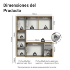 Cocina Compacta Elevada Easy 1.20 m con Encimera MarrónGris