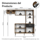 Mueble de Cocina Compacta Aura 2.00 Metros MarrónNegro