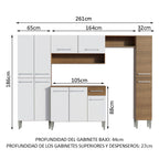 Cocina Integral Emilly Hit 2.60 Metros Marrón/Blanco