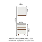 Kit Mueble de Cocina Superior y Mueble Bajo Reims 60 cm Blanco