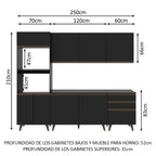 Cocina Integral Reims 2.50 m con Encimera Negro