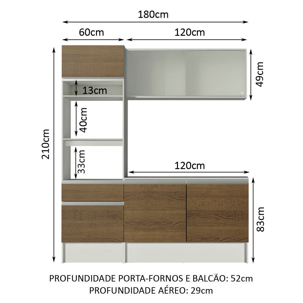 Cocina Integral Topazio 1.80 m con Encimera
