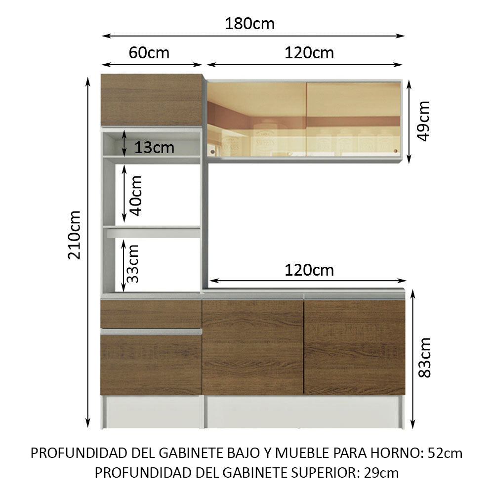 Cocina Integral Diamante 1.80 m con Encimera