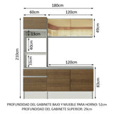 Cocina Integral Diamante 1.80 m con Encimera