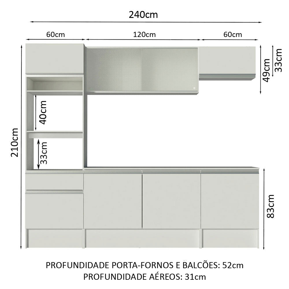 Cocina Integral Topazio 2.40 Metros con Encimera