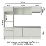 Cocina Integral Topazio 2.40 Metros con Encimera