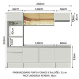 Cocina Integral Diamante 2.40 Metros con Encimera