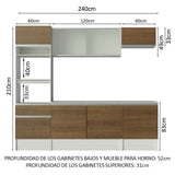 Cocina Integral Topazio 2.40 m con Encimera