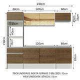 Cocina Integral Diamante 2.40 m con Encimera