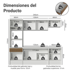Cocina Integral Diamante 240 cm con Encimera Blanco/Marrón Madesa