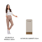 Mueble de Cocina Bajo Agata 1 Puerta 35 cm x 60 cm sin Encimera Marrón/Crema