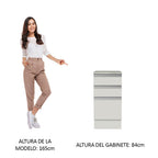Mueble de Cocina Bajo Glamy 3 Cajones 40 cm x 60 cm con Encimera Blanco
