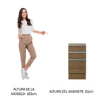 Mueble de Cocina Bajo Glamy 3 Cajones 40 cm x 60 cm sin Encimera Marrón
