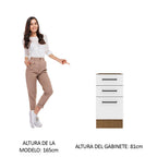 Mueble de Cocina Bajo Agata 3 Cajones 40 cm x 60 cm sin Encimera Marrón/Blanco