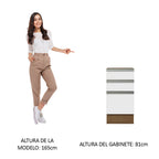 Mueble de Cocina Bajo Glamy 3 Cajones 40 cm x 60 cm sin Encimera Marrón/Blanco