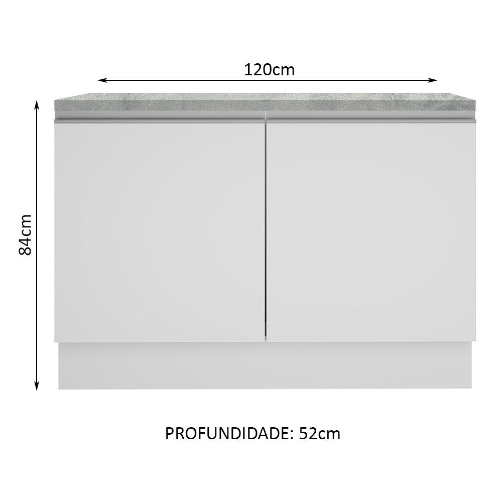 Mueble de Cocina Bajo Glamy 1.20 m 2 Puertas con Encimera