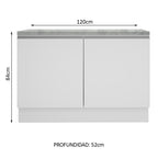 Mueble de Cocina Bajo Glamy 1.20 m 2 Puertas con Encimera Blanco
