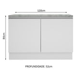Mueble de Cocina Bajo Glamy 1.20 m 2 Puertas con Encimera