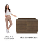 Mueble de Cocina Bajo Glamy 1.20 Metros 2 Puertas Marrón