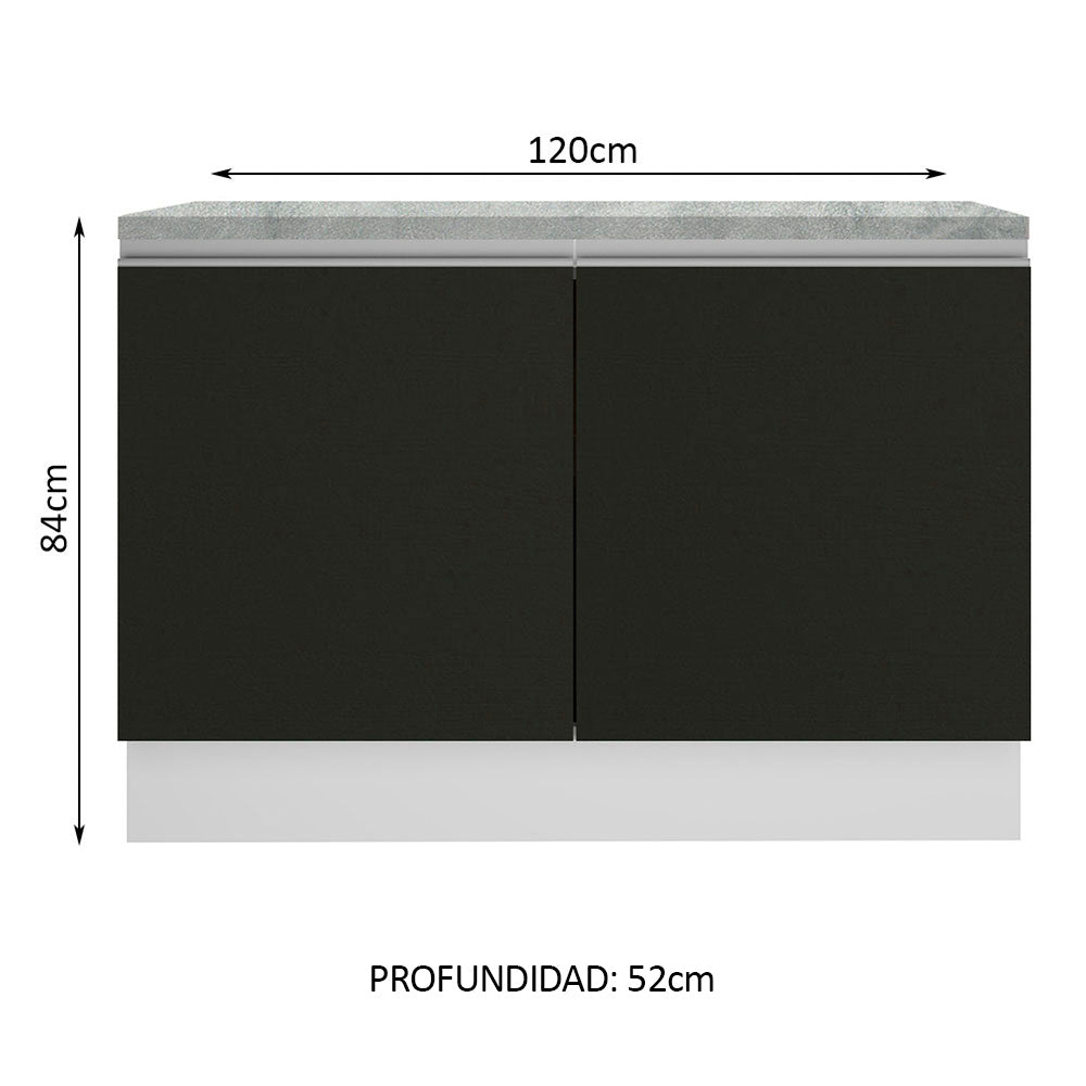 Mueble de Cocina Bajo Glamy 1.20 m 2 Puertas con Encimera