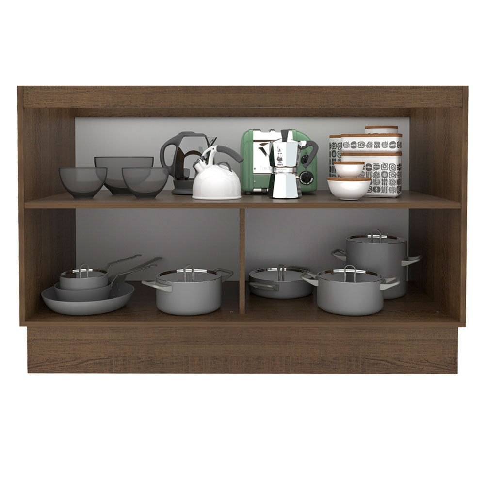 Mueble de Cocina Bajo Glamy 1.20 Metros 2 Puertas Marrón/Negro