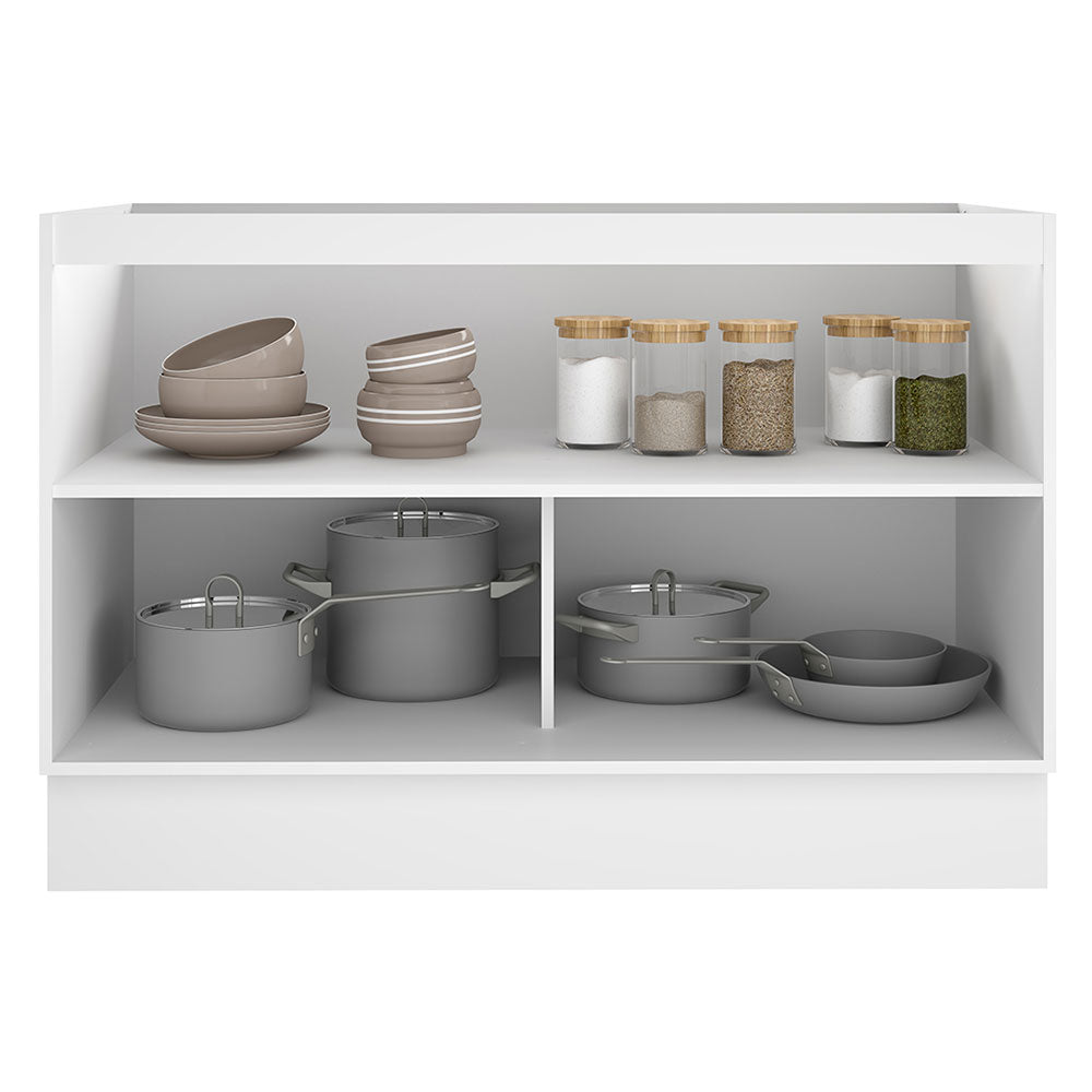 Mueble de Cocina Bajo Glamy 1.20 Metros 2 Puertas Blanco/Marrón
