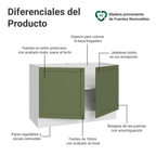 Mueble de Cocina Bajo Vik 1.20 Metros 2 Puertas Blanco/Verde