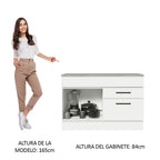 Mueble de Cocina Bajo Agata 1.20 m 1 Puerta 2 Cajones con Encimera Blanco