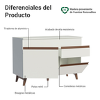 Mueble de Cocina Bajo Reims 1.20 m 2 Puertas 1 Cajón con Encimera Blanco