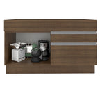 Mueble de Cocina Bajo Glamy 1.20 m 1 Puerta 2 Cajones Marrón
