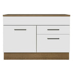 Mueble de Cocina Bajo Agata 1.20 m 1 Puerta 2 Cajones con Encimera Marrón/Blanco