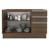 Mueble de Cocina Bajo Glamy 1.20m 2 Puertas 3 Cajones y Portacubiertos