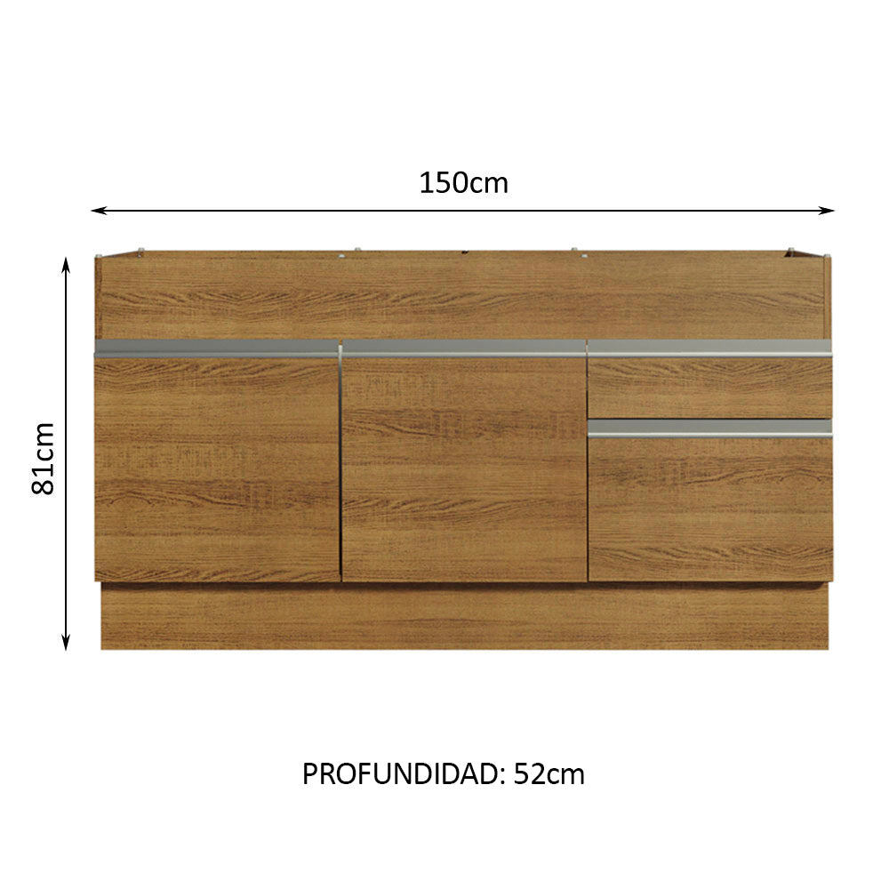 Mueble de Cocina Bajo Glamy 1.50 m 2 Puertas 2 Cajones