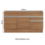 Mueble de Cocina Bajo Glamy 1.50 m 2 Puertas 2 Cajones