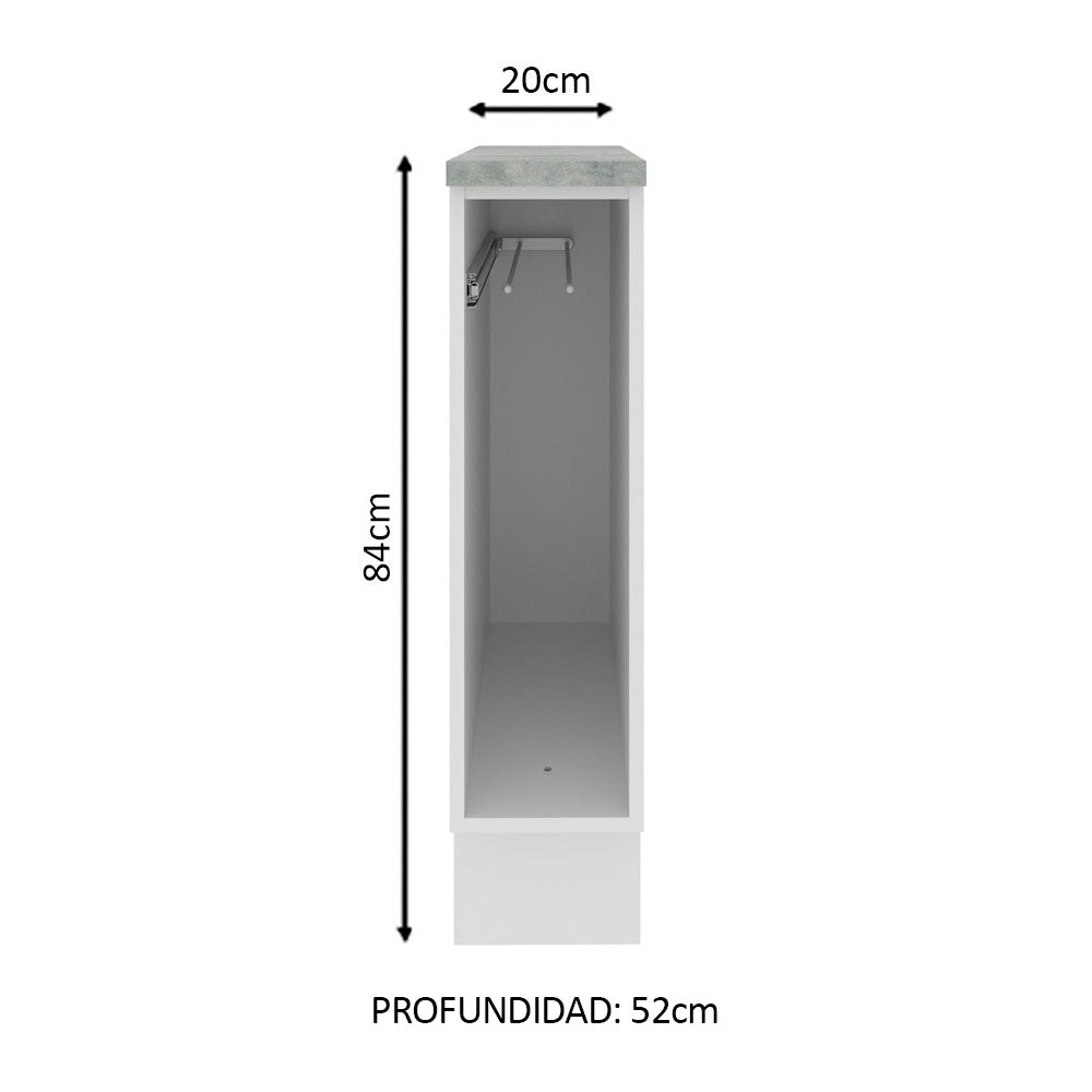 Mueble de Cocina Bajo Portapaños Glamy y Agata 20 cm Blanco